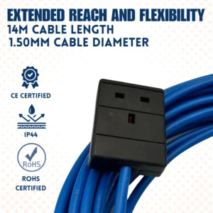 240V Extension Lead 14m 1.50mm Cable 13amp – (10804)