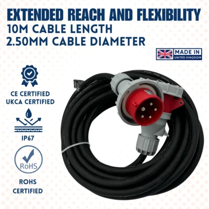 415V Rubber Extension Lead 10m 2.5mm 16amp - (10813)