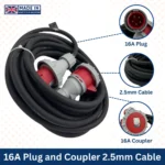 415V Rubber Extension Lead 10m 2.5mm 16amp - (10813) - Image 2