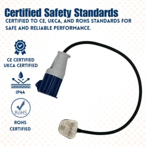 240V 0.5m Fly Lead 13A Adapter Plug and Coupler – (10872)