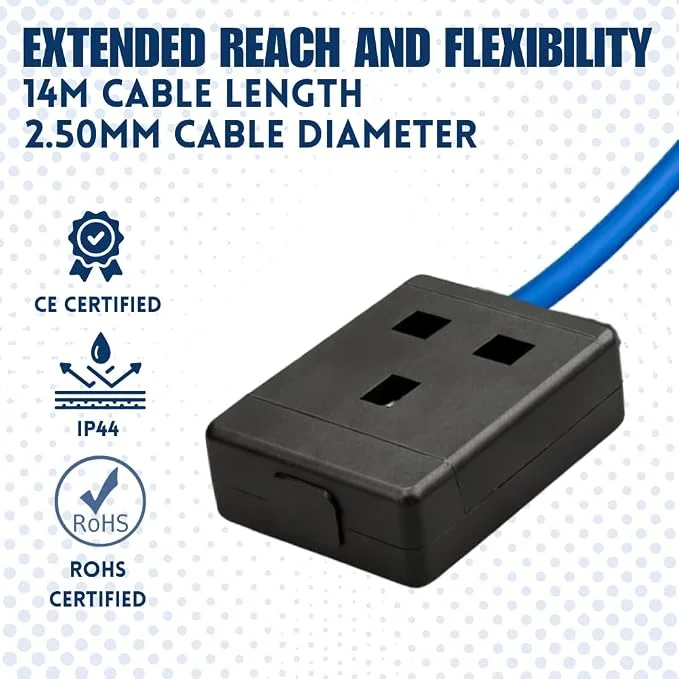 3 240V Extension Lead 14m 2.50mm Cable 13amp - (10824) - Image 1