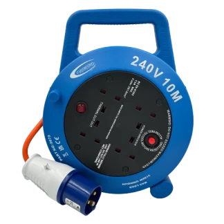 4 Way Caravan Extension Lead Reel 10m