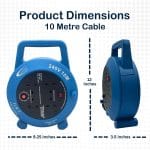 4 Way Caravan Extension Lead Reel 10m