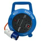 4 Way 10m Extension Lead Reel 4x13amp Sockets - (5075)