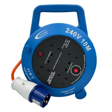 4 Way 10m Extension Lead Reel 4x13amp Sockets - (5075)