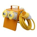4 way splitter box with 4 x 16amp sockets and 32amp plug