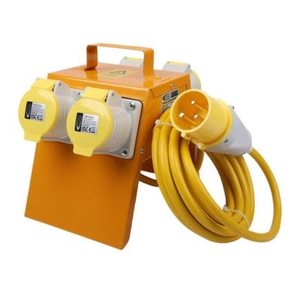 4 way splitter box with 4 x 16amp sockets and 32amp plug