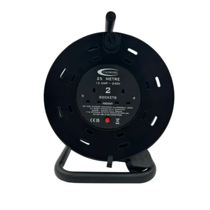 240V Cable Reel 25m 1.25mm 2x13amp Sockets and Plug - (4005)