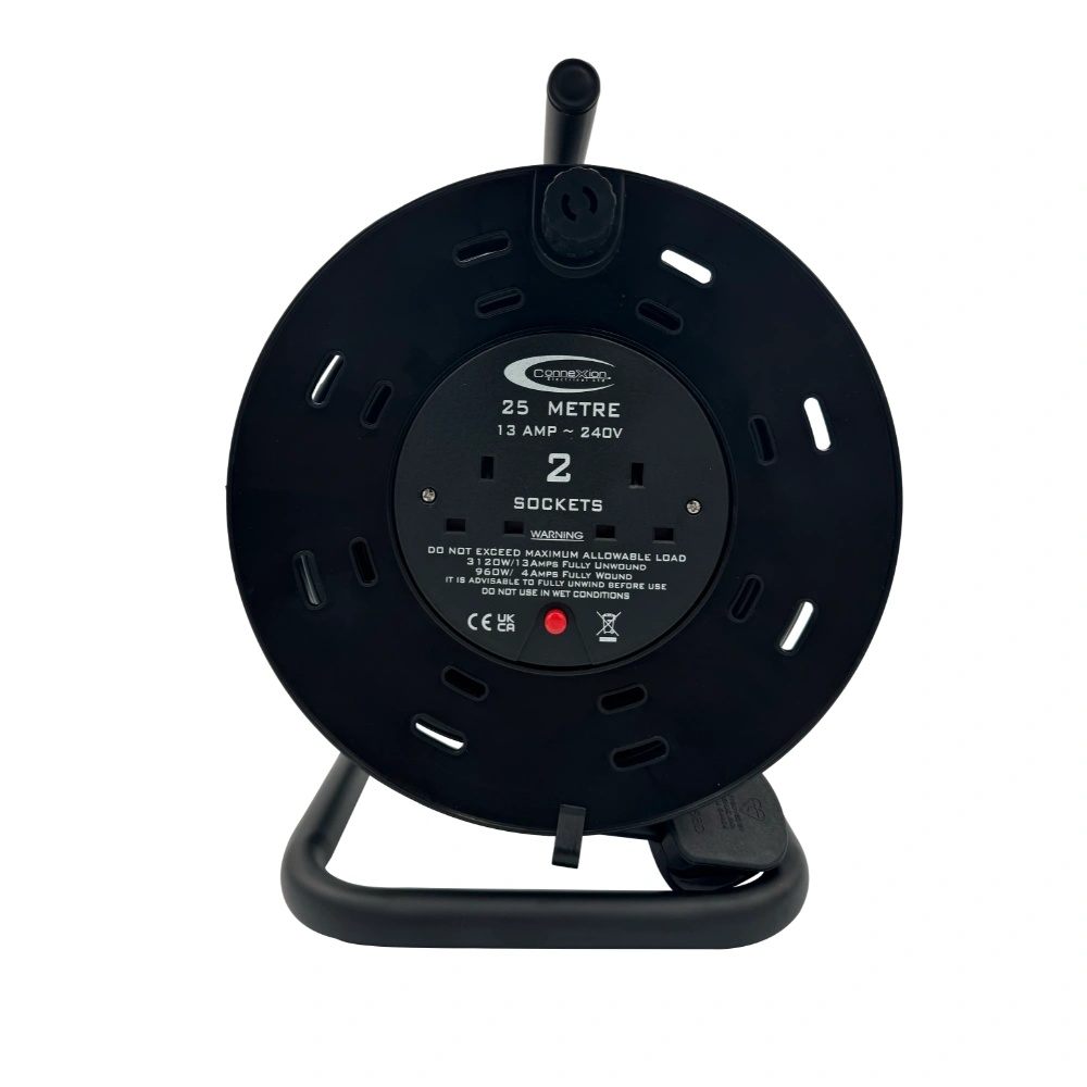 240V Cable Reel 25m 1.25mm 2x13amp Sockets and Plug - (4005) 240V Cable Reel 25m 1.25mm 2x13amp Sockets and Plug - (4005)