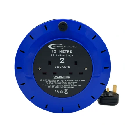 2 Way Cassette Extension Reel 10m 2x13amp Sockets - (5072)