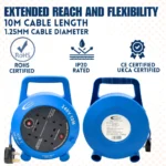 4-Way 10m Extension Reel 4x13A Sockets & Plug - Image 3