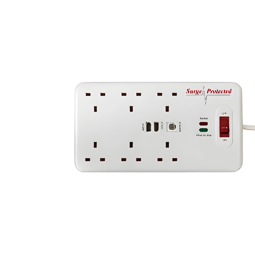 6 Gang 2m Extension Lead 1.25mm 13amp Plug and Sockets - (AS602)