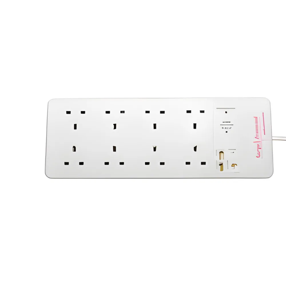8 Gang 2m Extension Lead 1.25mm 13amp Plug and Sockets - (AS802)
