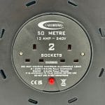 240V Cable Reel 50m 1.25mm with 13A Plug and 2x13A Sockets