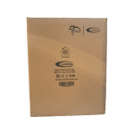 Cardboard packaging box for a 240V 16A cable reel, model H05VV-F 3G2.5mm² 50M, with product specifications printed on the front, isolated on a transparent background.