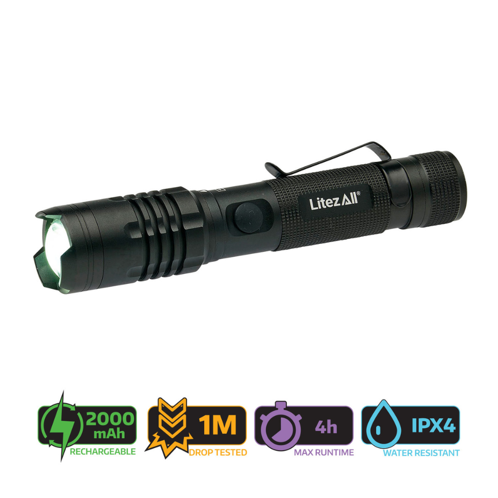 LitezAll Rechargable Tachtical Torch 1000 Lumens LitezAll Rechargable Tachtical Torch 1000 Lumens