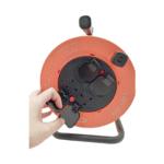 Heavy-duty 240V blue cable reel with 1.25mm cable and integrated winding handle